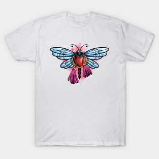 Dragonfly with love heart body T-Shirt